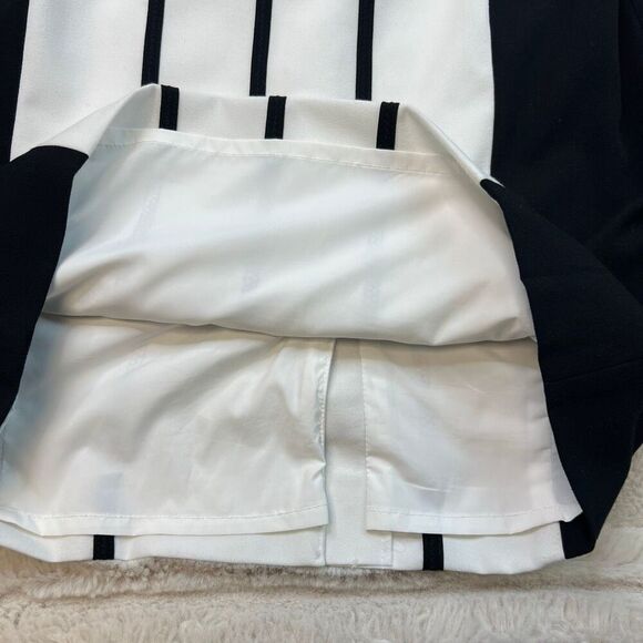 Calvin Klein Womans Black White Sleeveless Sheath Dress Size 4 Slimming Office - Picture 4 of 9